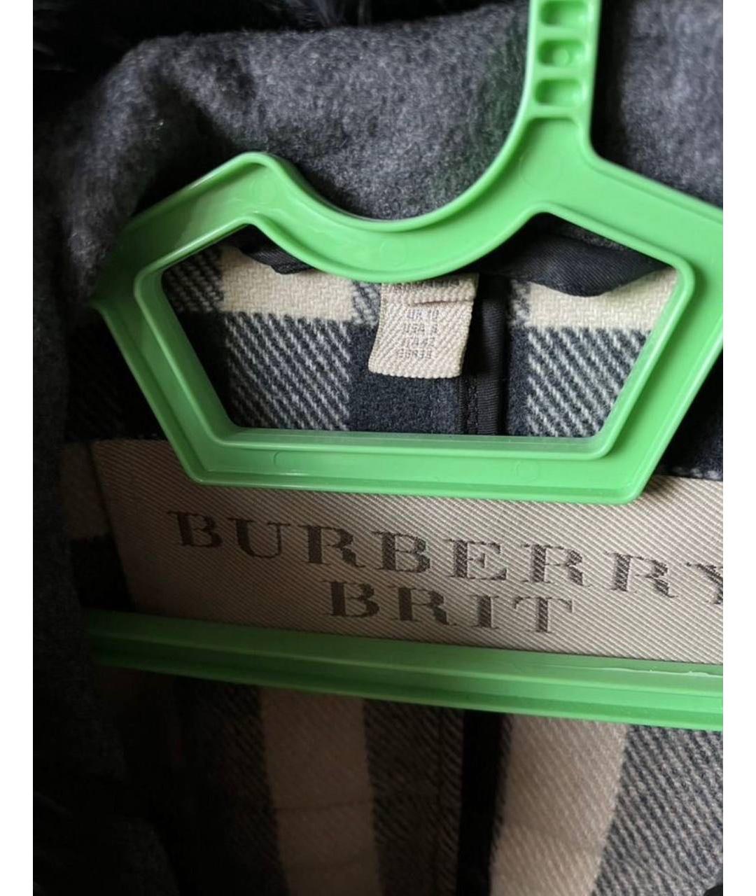 BURBERRY Антрацитовое шерстяное пальто, фото 3