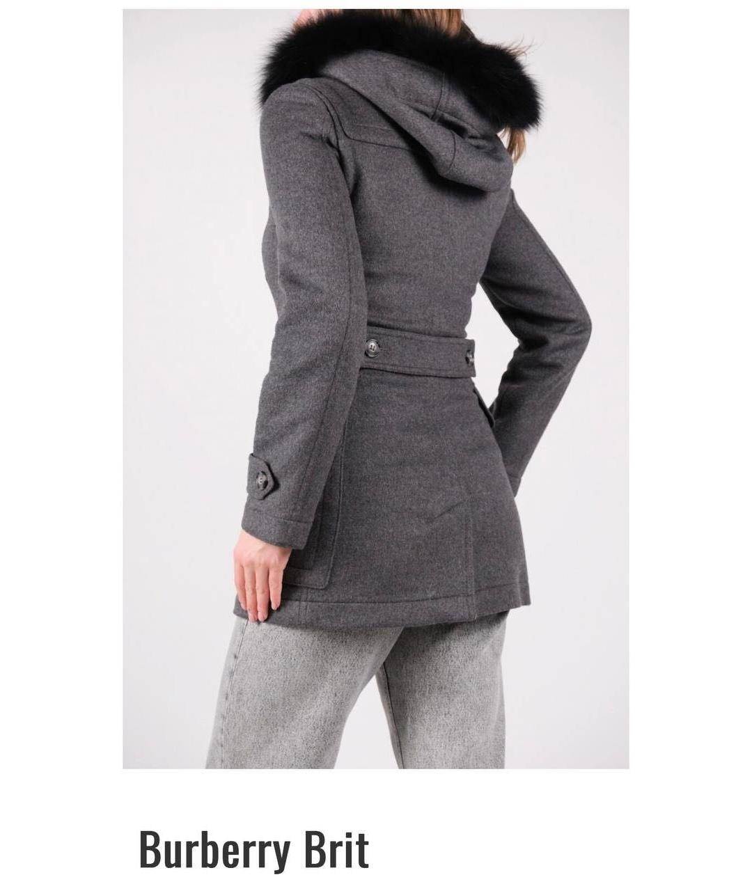 BURBERRY Антрацитовое шерстяное пальто, фото 8