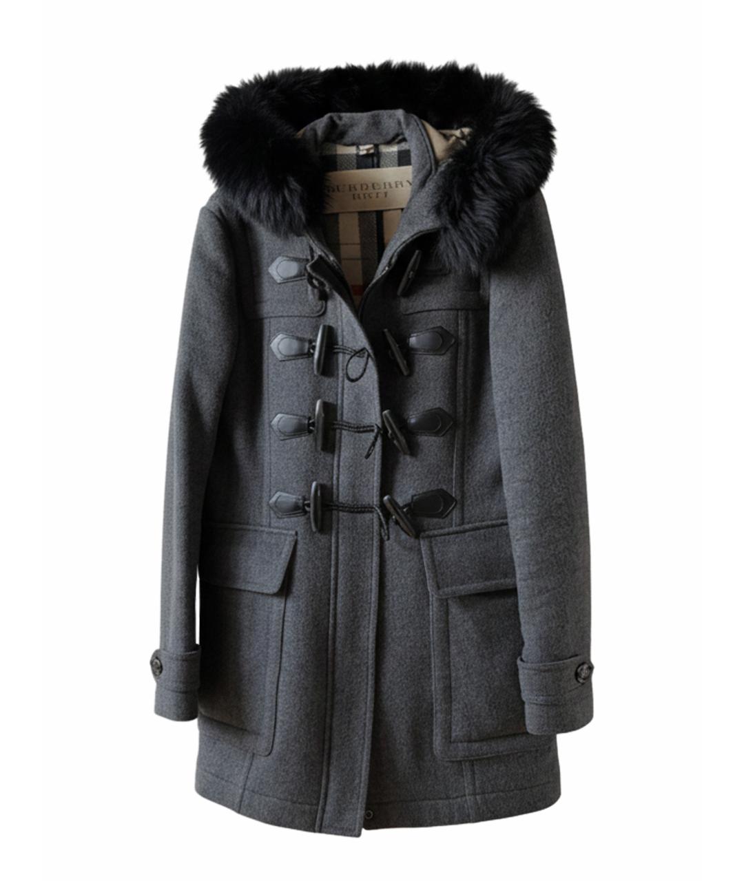 BURBERRY Антрацитовое шерстяное пальто, фото 1