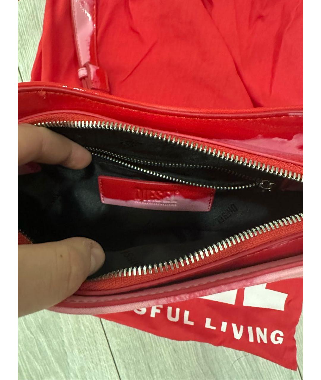 DIESEL Красная сумка через плечо, фото 4