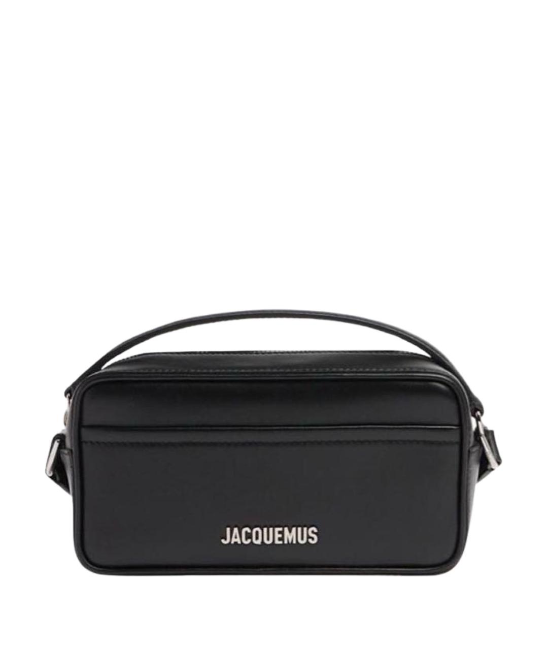 JACQUEMUS Черная кожаная сумка на плечо, фото 1