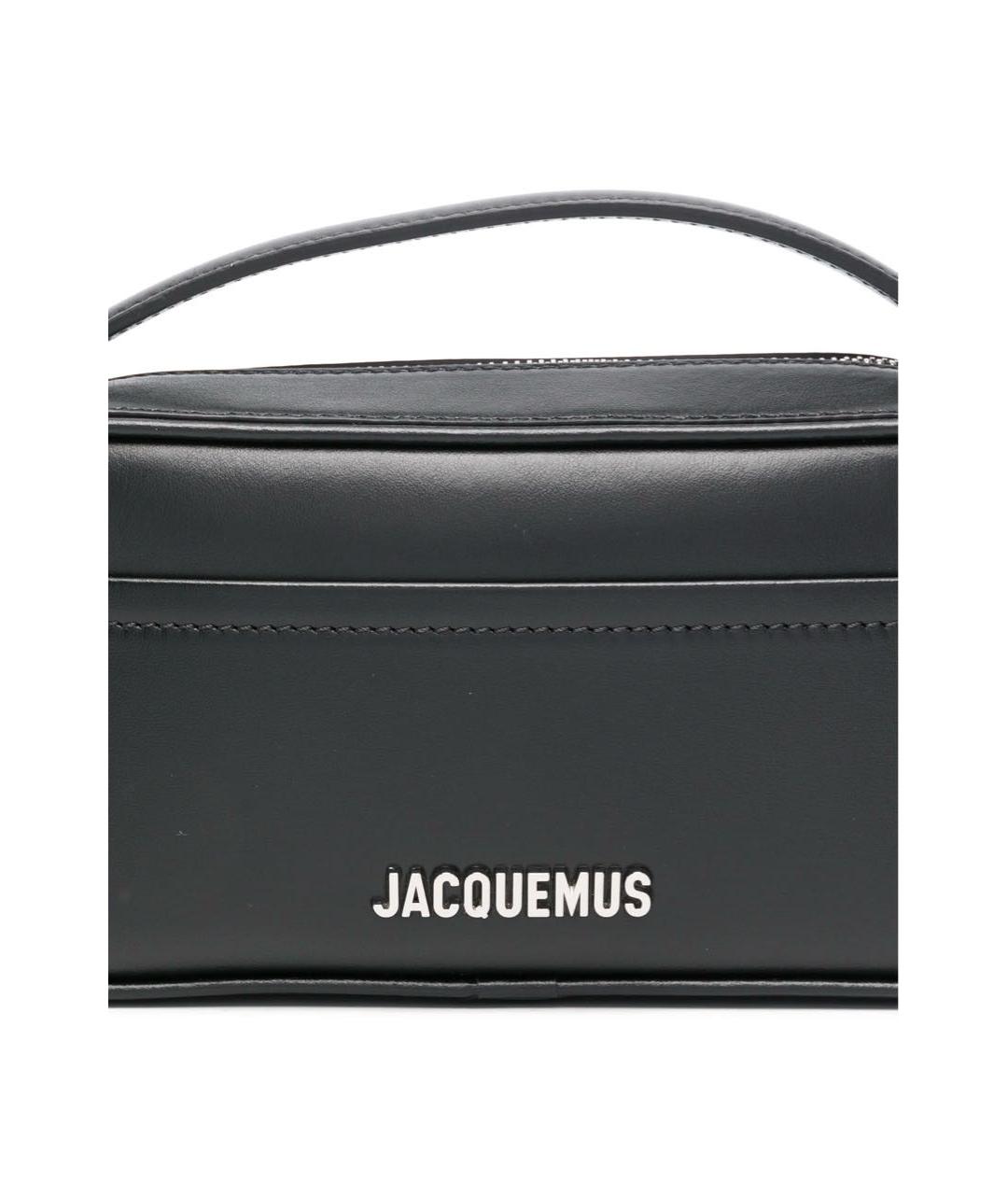 JACQUEMUS Черная кожаная сумка на плечо, фото 7