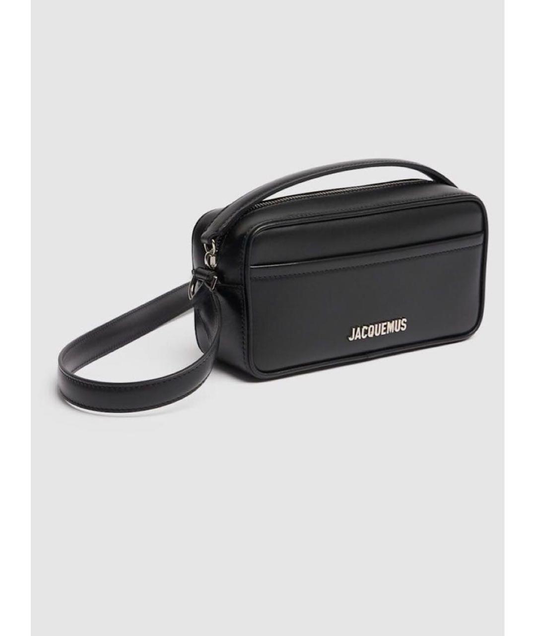 JACQUEMUS Черная кожаная сумка на плечо, фото 2