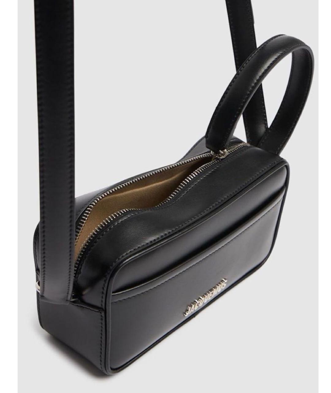 JACQUEMUS Черная кожаная сумка на плечо, фото 3