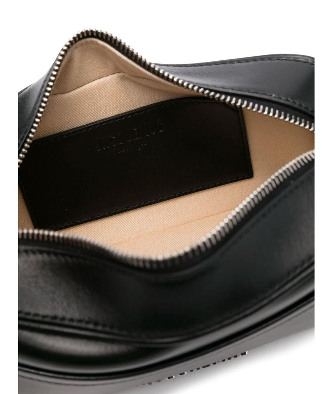 JACQUEMUS Черная кожаная сумка на плечо, фото 6