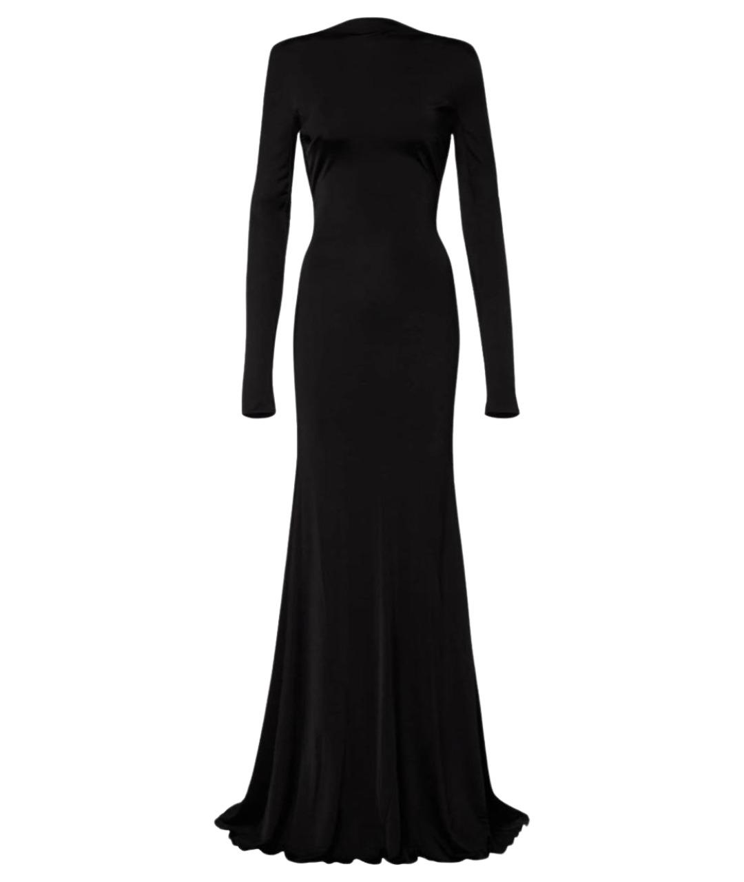 DAVID KOMA Черное вискозное вечернее платье, фото 1