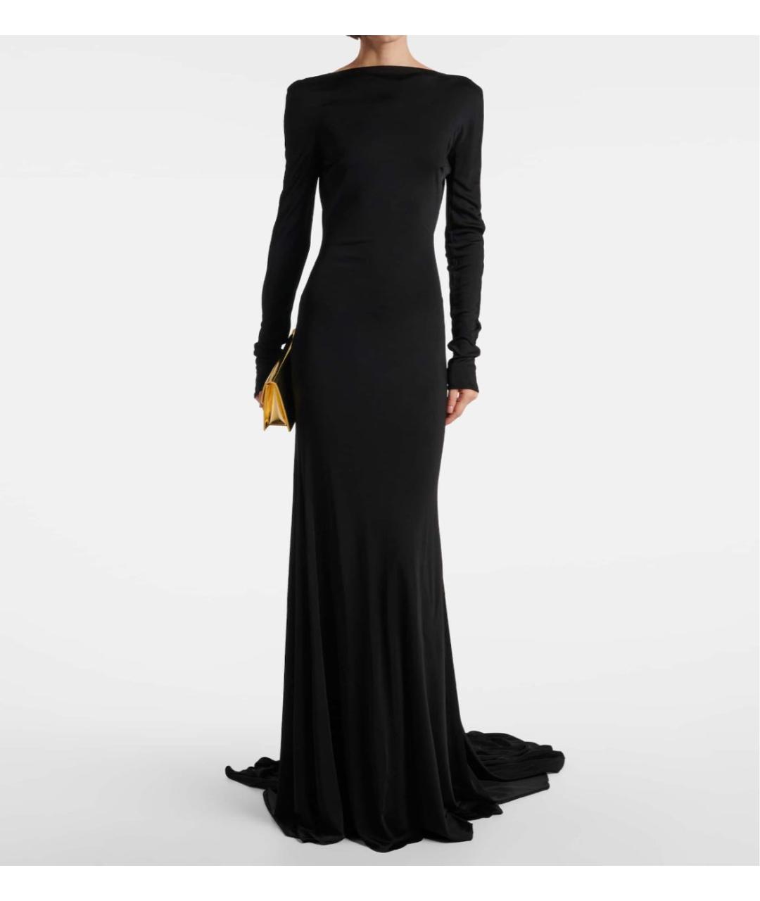 DAVID KOMA Черное вискозное вечернее платье, фото 2