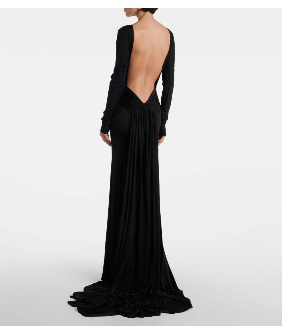 DAVID KOMA Черное вискозное вечернее платье, фото 3