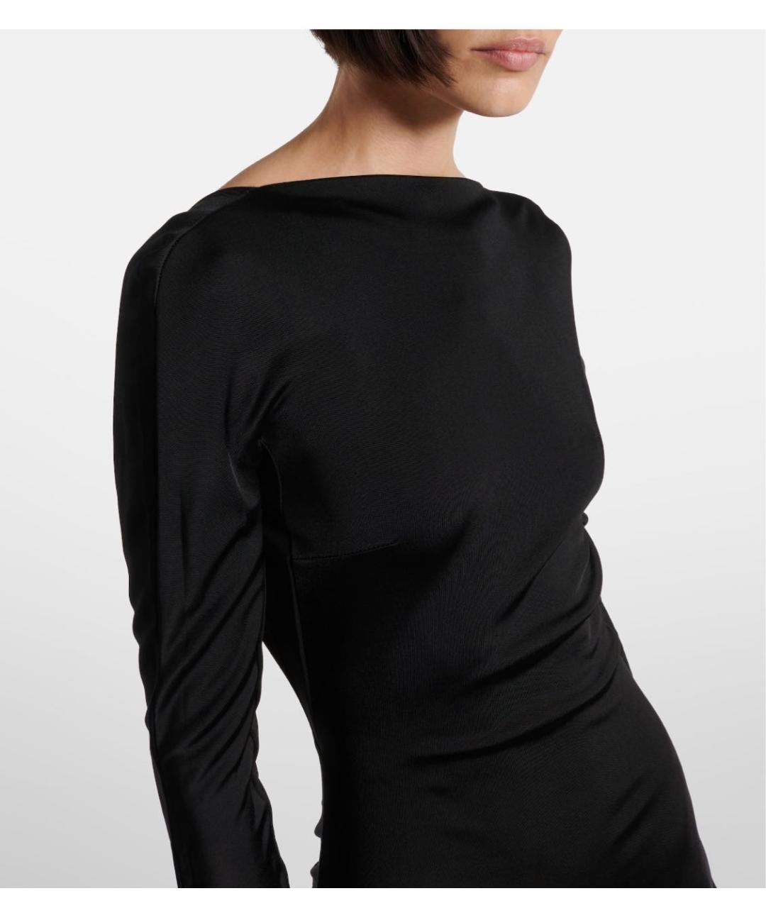 DAVID KOMA Черное вискозное вечернее платье, фото 4