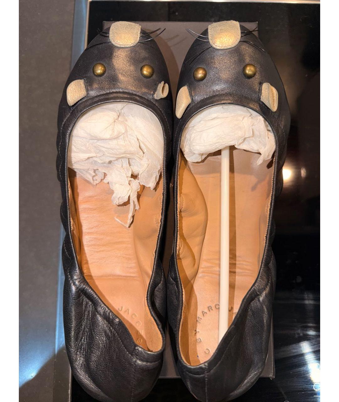 MARC BY MARC JACOBS Черные кожаные балетки, фото 3