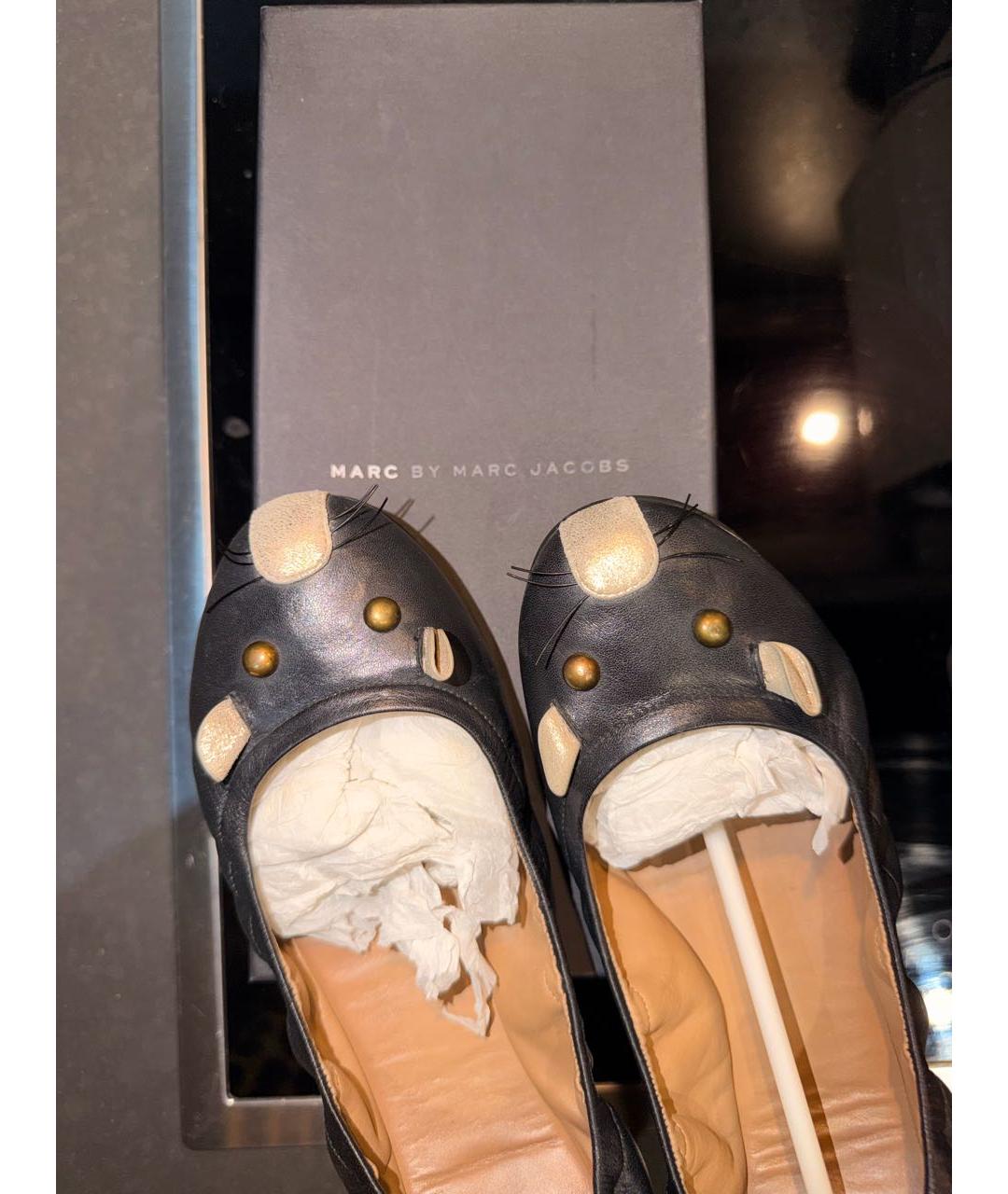 MARC BY MARC JACOBS Черные кожаные балетки, фото 7