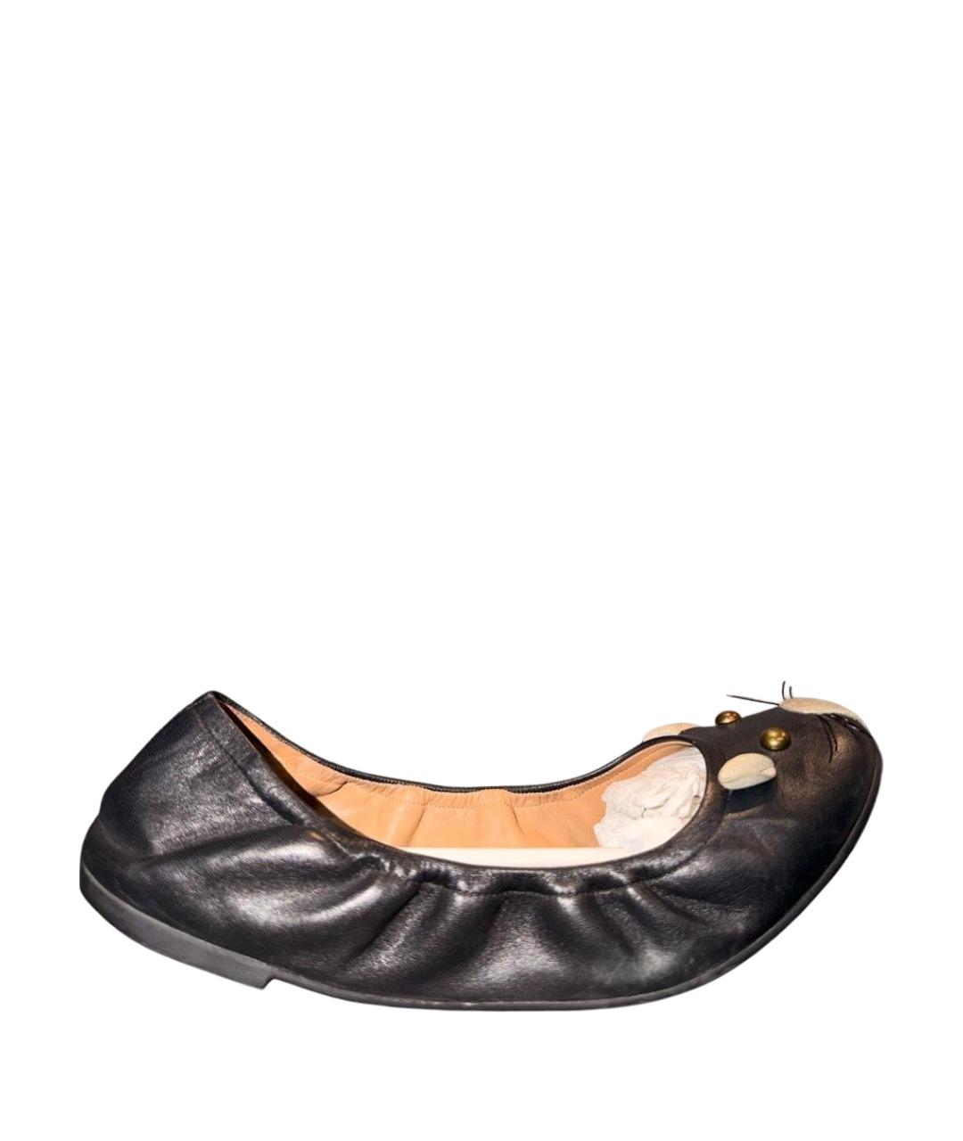 MARC BY MARC JACOBS Черные кожаные балетки, фото 1