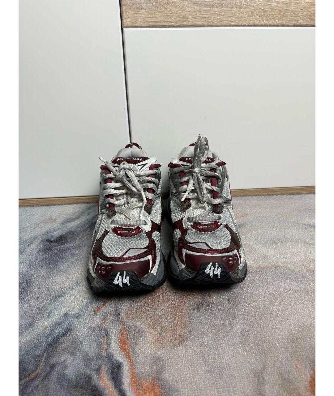 BALENCIAGA Бордовые синтетические низкие кроссовки / кеды, фото 2