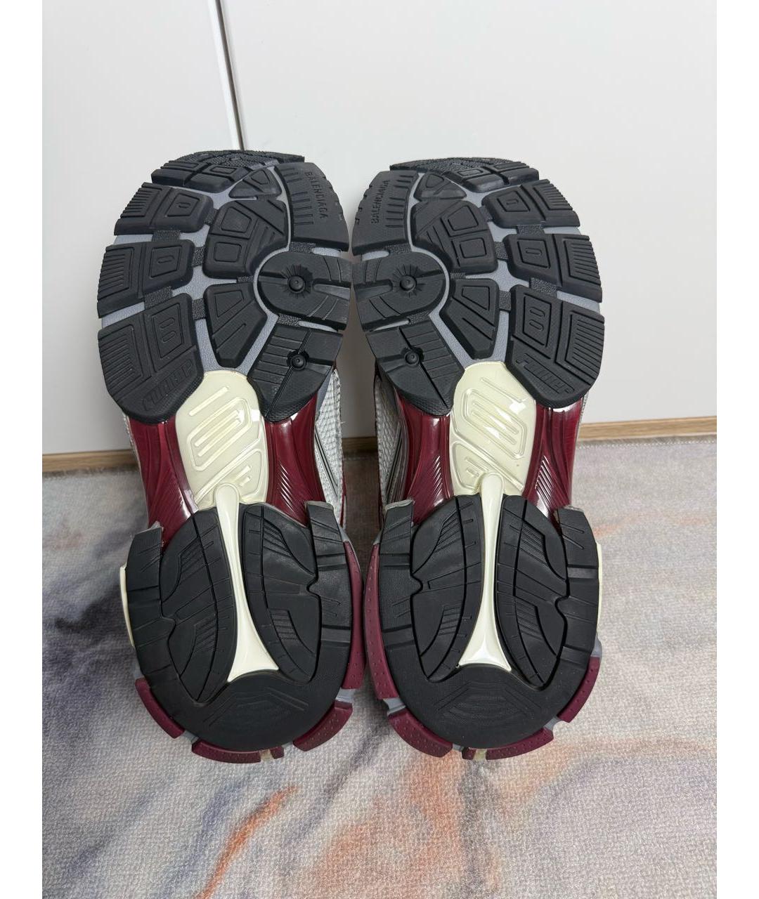 BALENCIAGA Бордовые синтетические низкие кроссовки / кеды, фото 5