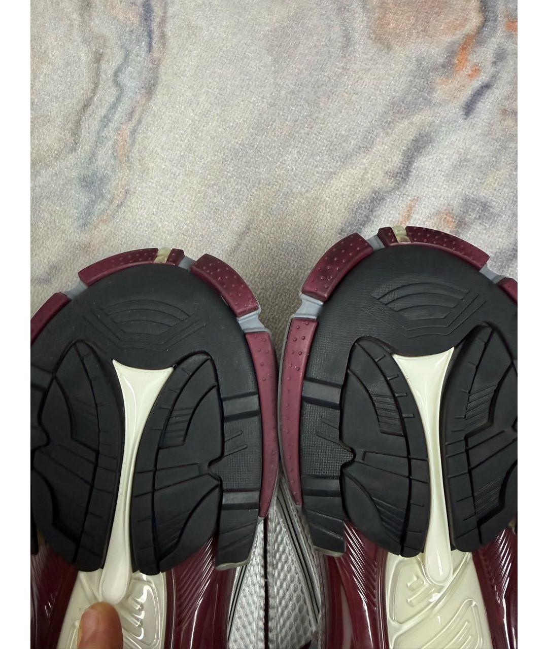 BALENCIAGA Бордовые синтетические низкие кроссовки / кеды, фото 6