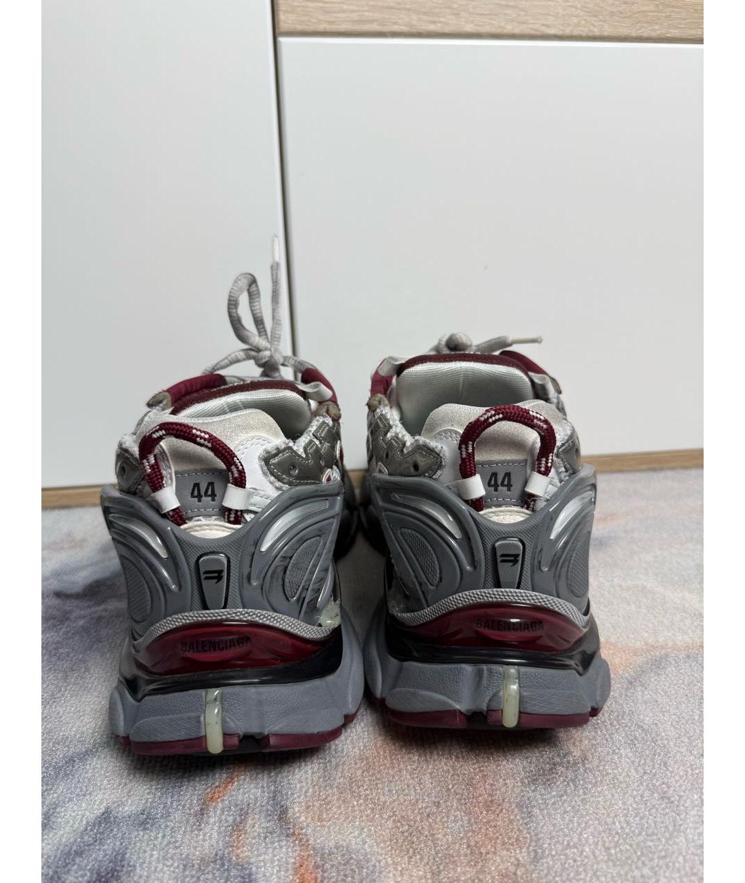 BALENCIAGA Бордовые синтетические низкие кроссовки / кеды, фото 3