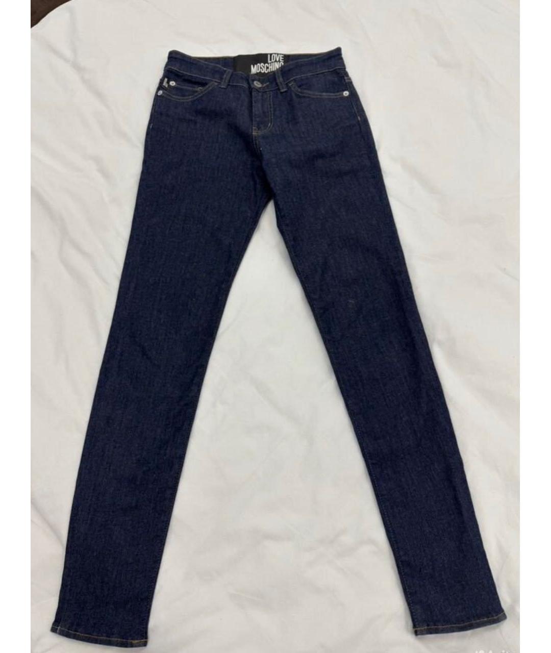 LOVE MOSCHINO Темно-синие хлопковые джинсы слим, фото 8