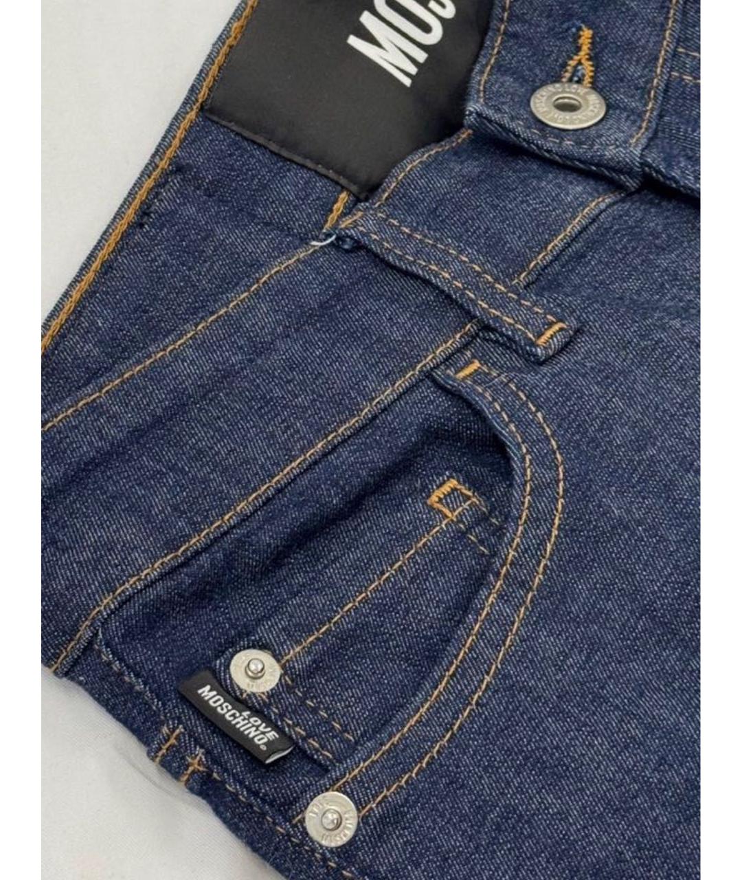 LOVE MOSCHINO Темно-синие хлопковые джинсы слим, фото 6