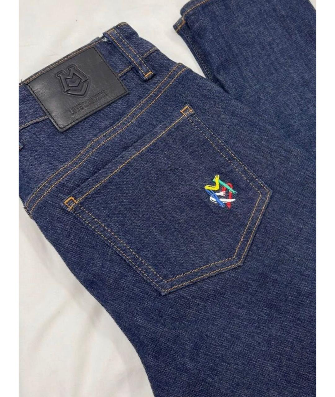 LOVE MOSCHINO Темно-синие хлопковые джинсы слим, фото 7