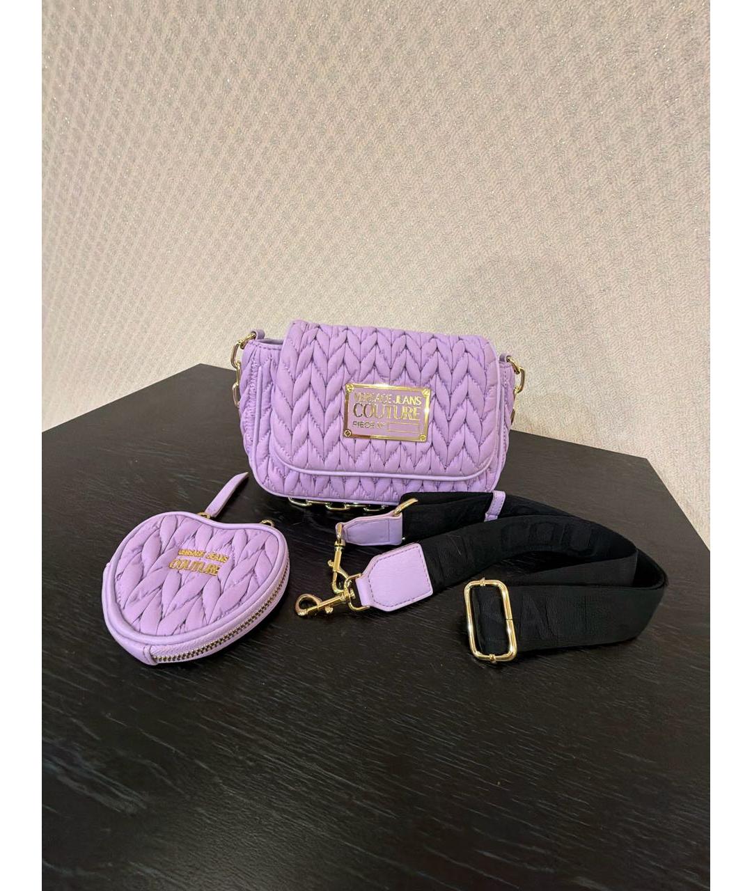 VERSACE JEANS COUTURE Фиолетовая сумка через плечо, фото 2
