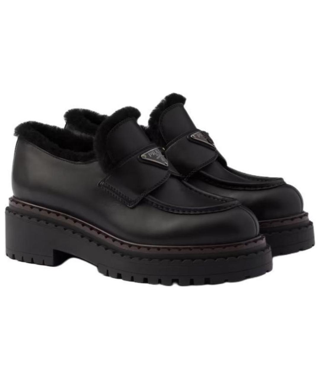 PRADA Черные кожаные лоферы, фото 3