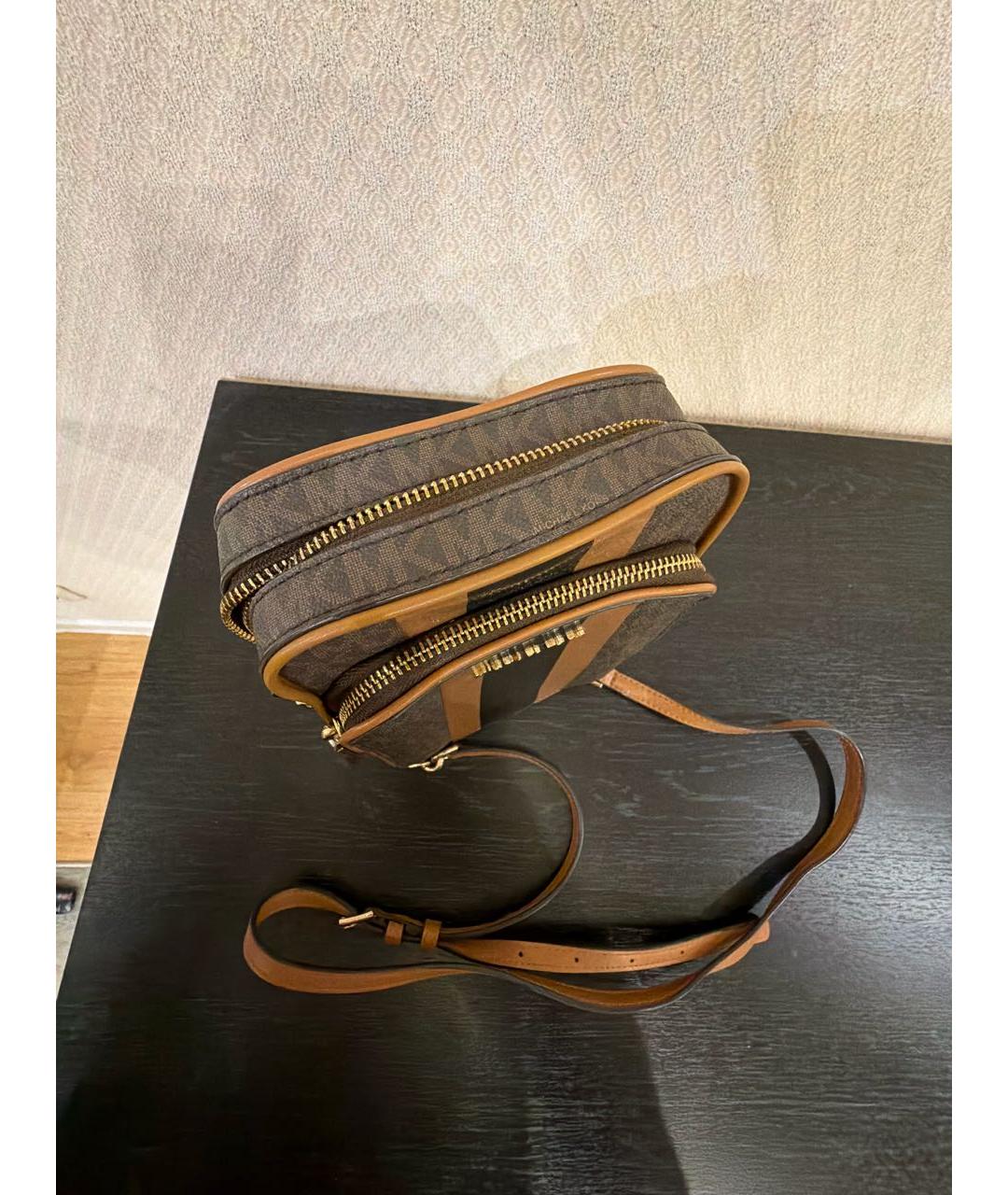 MICHAEL KORS Коричневая сумка через плечо из искусственной кожи, фото 3