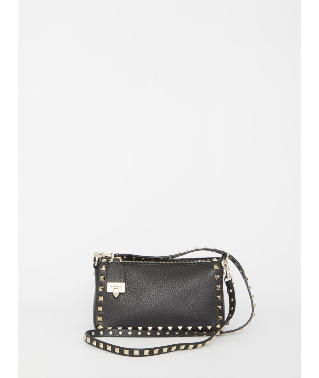 VALENTINO Черная кожаная сумка через плечо, фото 4
