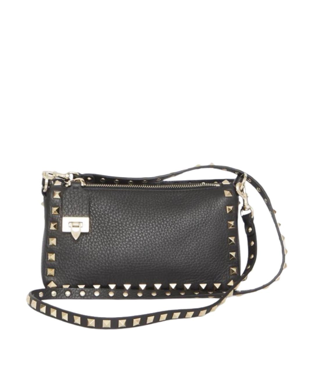 VALENTINO Черная кожаная сумка через плечо, фото 1