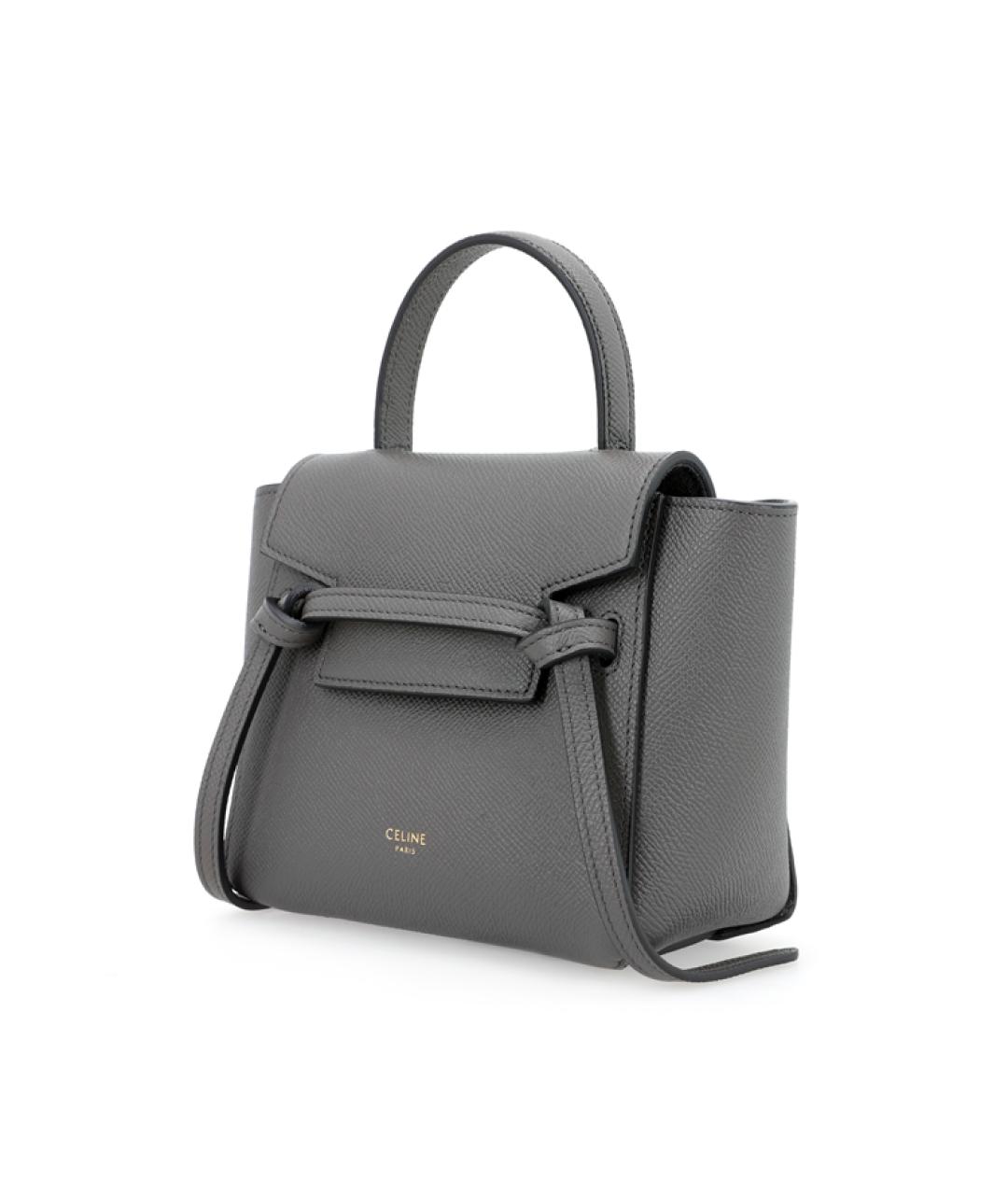 CELINE Серая кожаная сумка тоут, фото 4