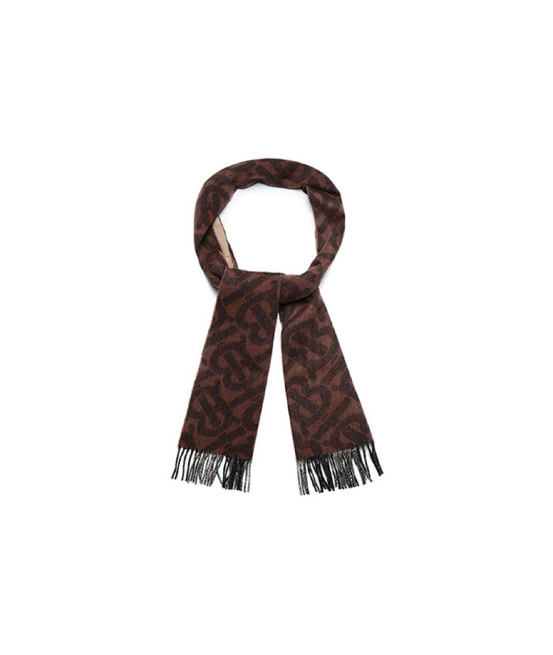 BURBERRY Коричневый кашемировый шарф, фото 3