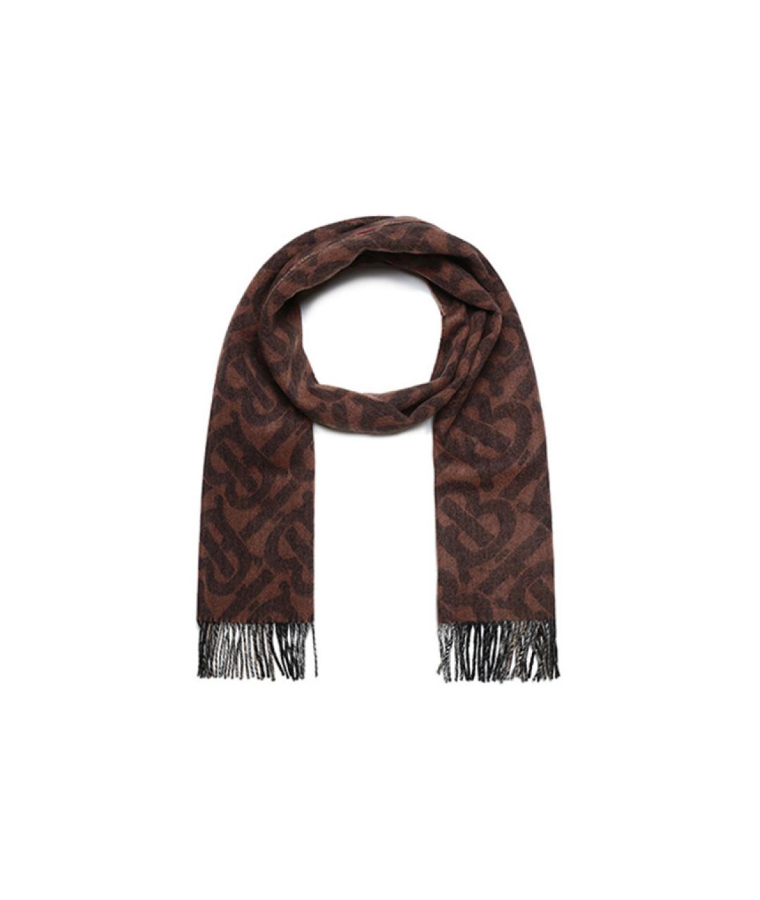 BURBERRY Коричневый кашемировый шарф, фото 6