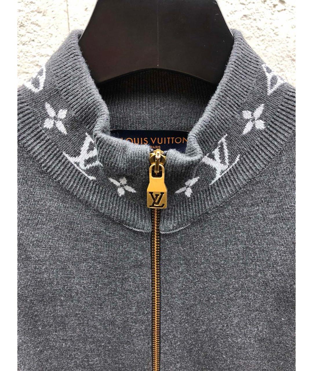LOUIS VUITTON Антрацитовый вискозный кардиган, фото 4