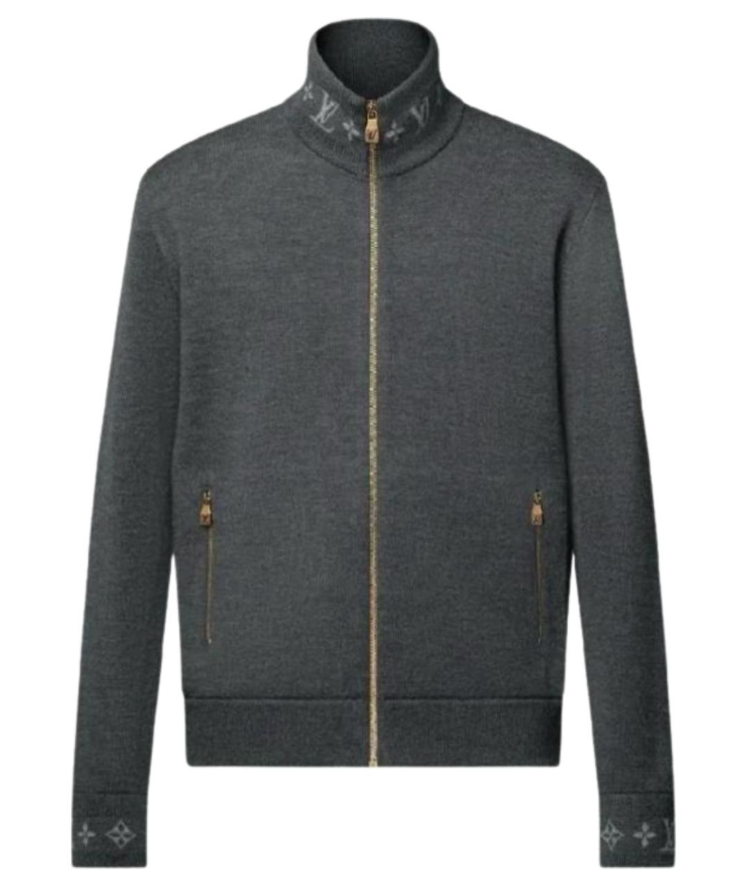 LOUIS VUITTON Антрацитовый вискозный кардиган, фото 1
