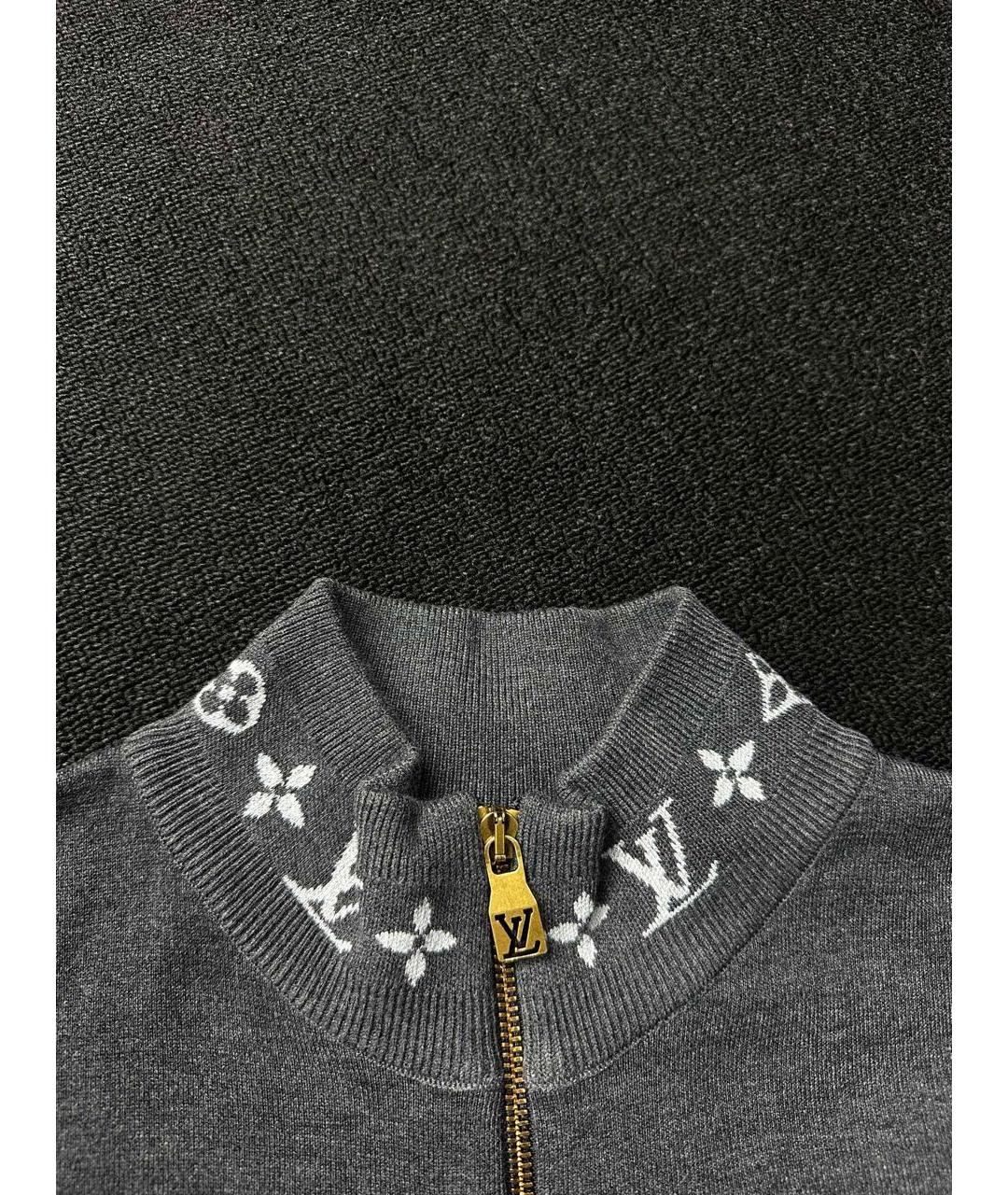 LOUIS VUITTON Антрацитовый вискозный кардиган, фото 6