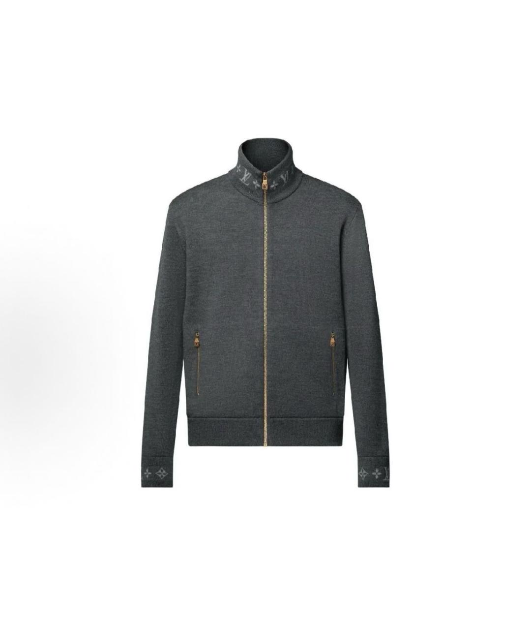 LOUIS VUITTON Антрацитовый вискозный кардиган, фото 8