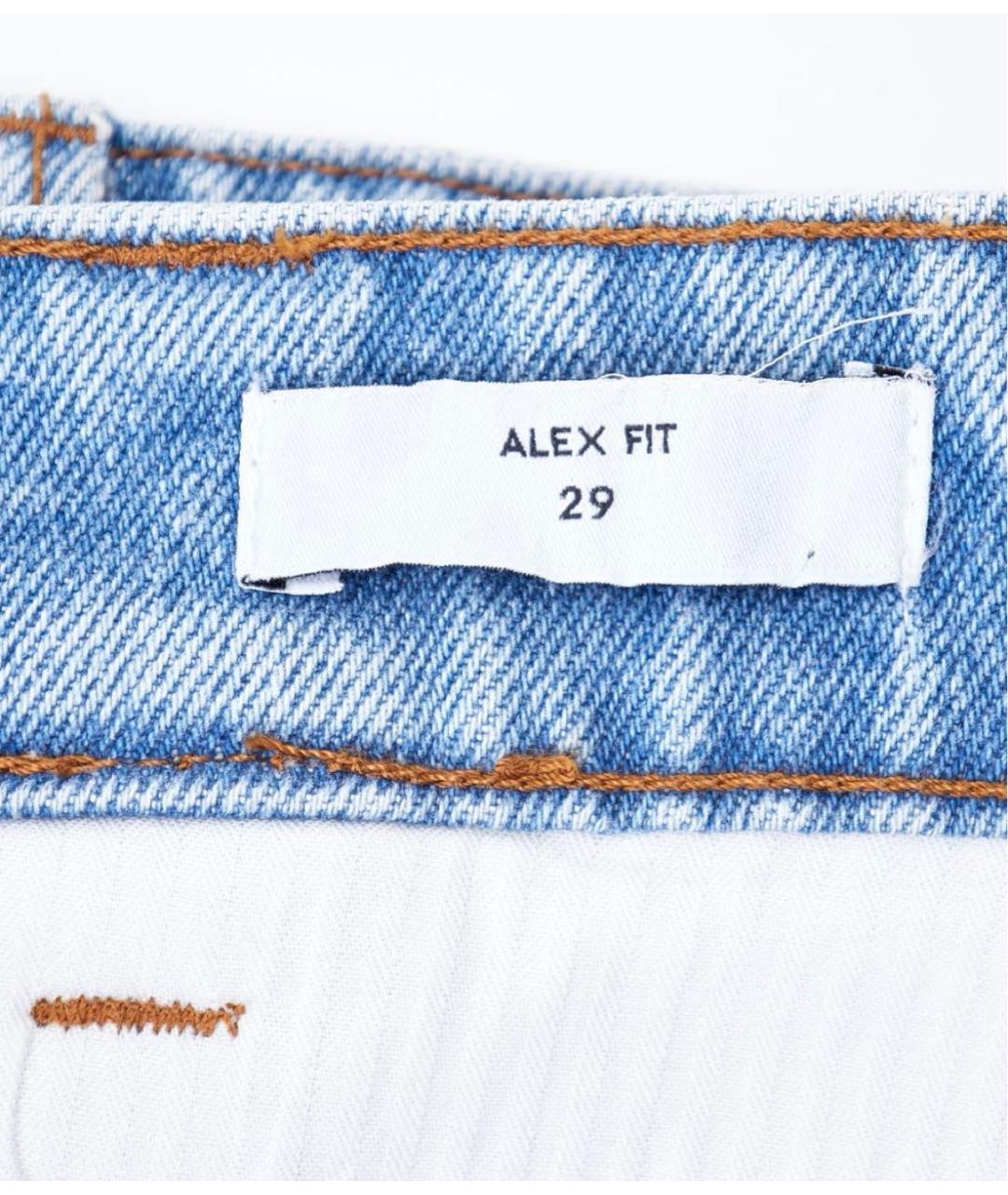 AMI ALEXANDRE MATTIUSSI Голубые хлопковые прямые джинсы, фото 4