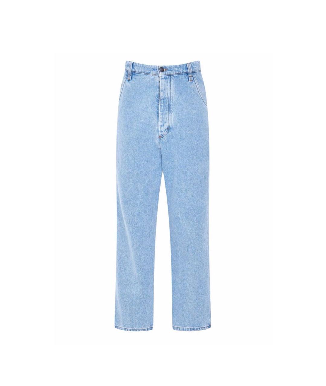 AMI ALEXANDRE MATTIUSSI Голубые хлопковые прямые джинсы, фото 8