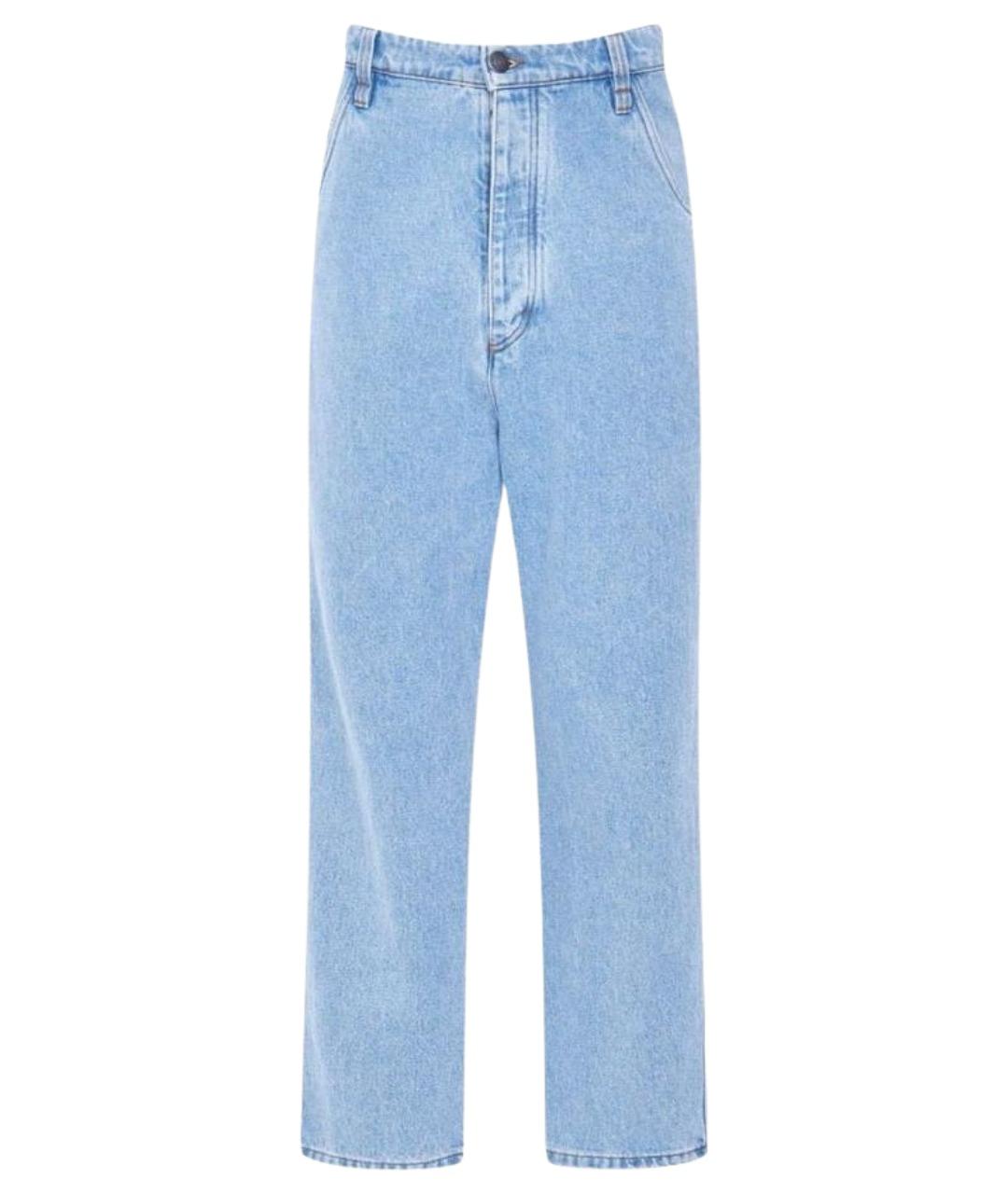 AMI ALEXANDRE MATTIUSSI Голубые хлопковые прямые джинсы, фото 1