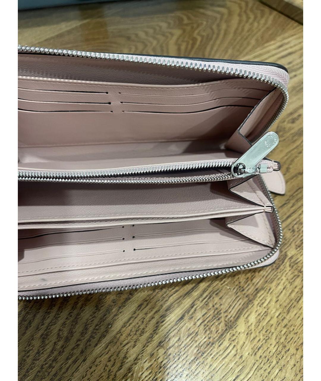 LOUIS VUITTON Розовый кожаный кошелек, фото 7