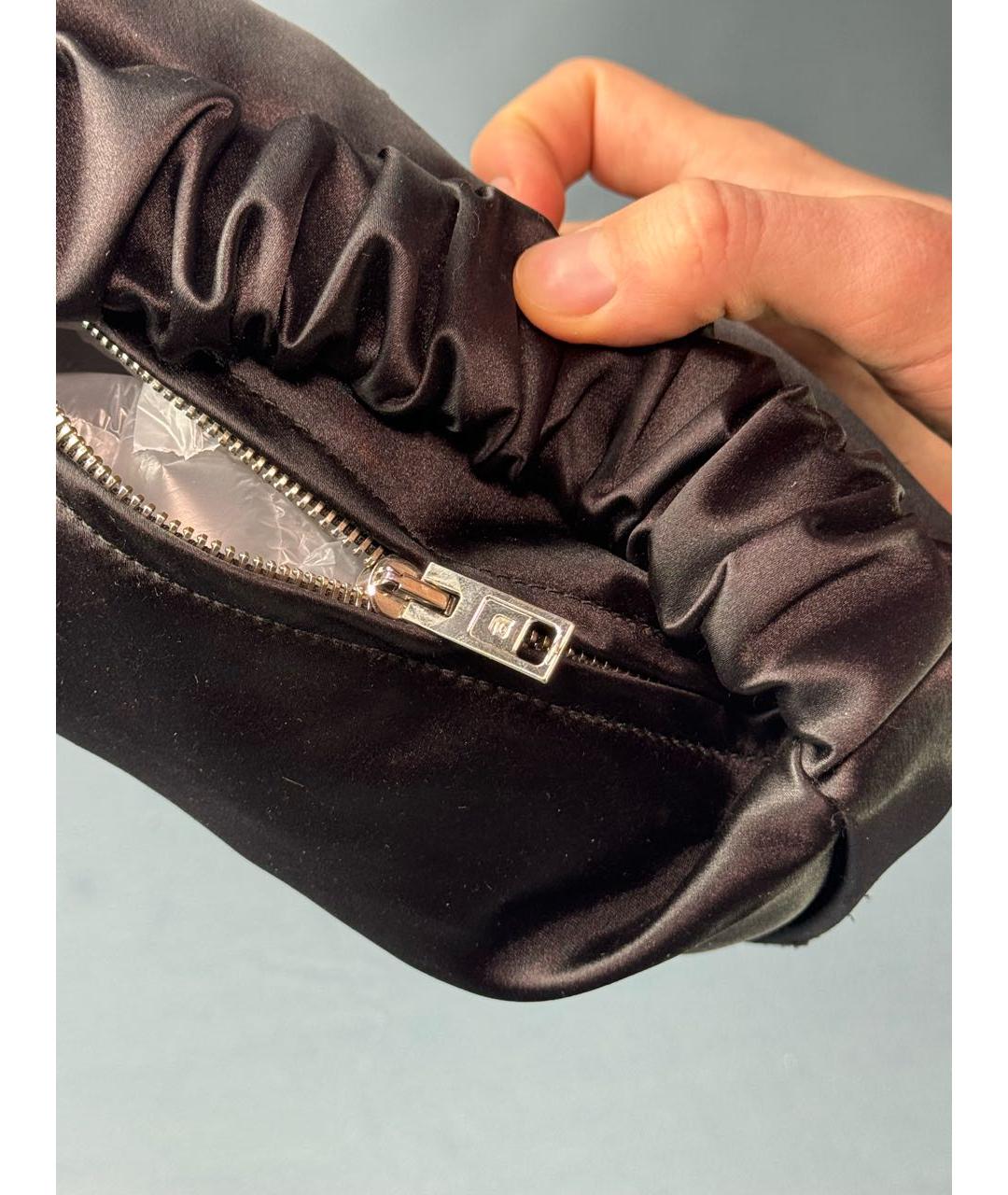 ALEXANDER WANG Коричневая шелковая сумка с короткими ручками, фото 6