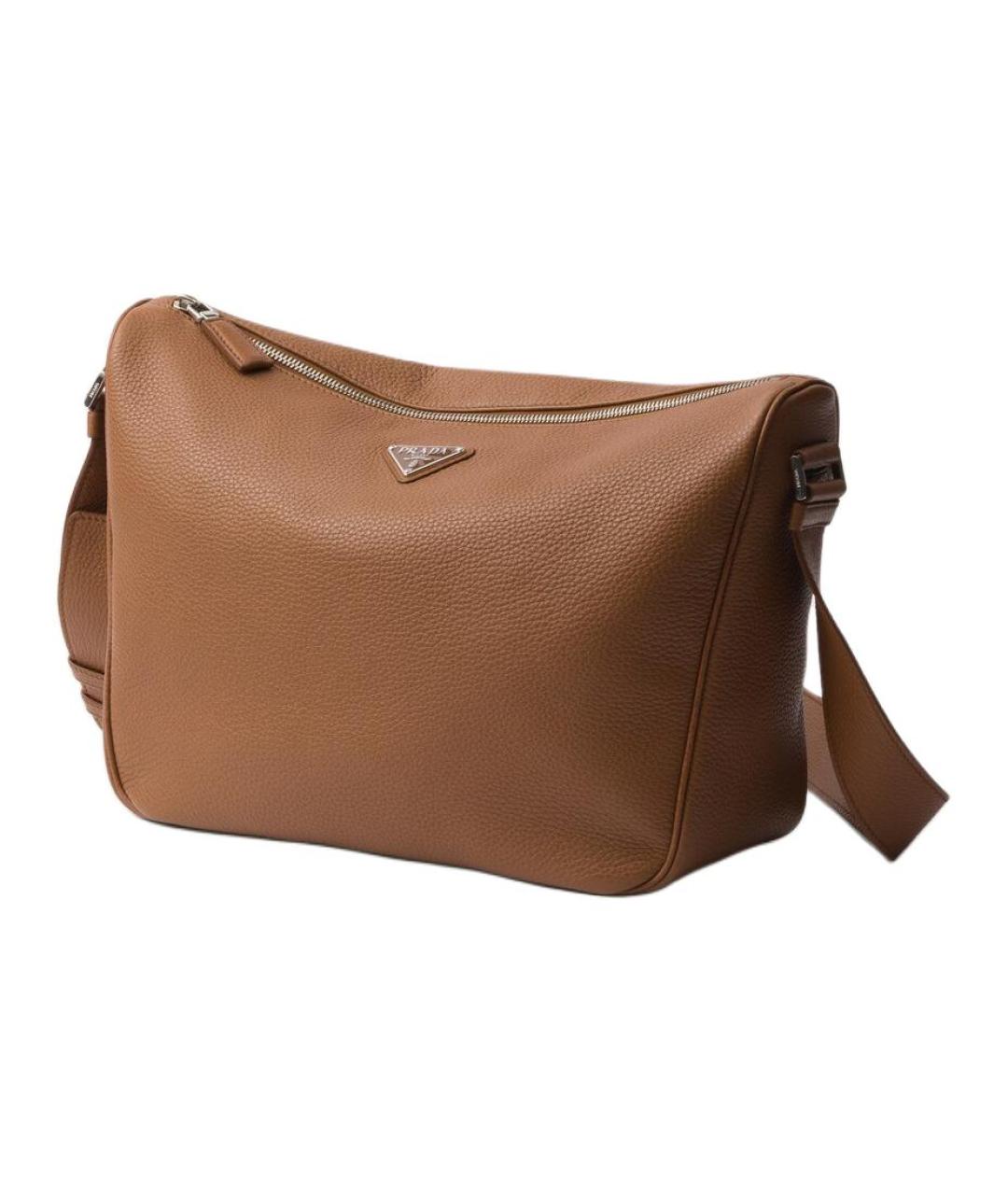 PRADA Коричневая кожаная сумка через плечо, фото 2