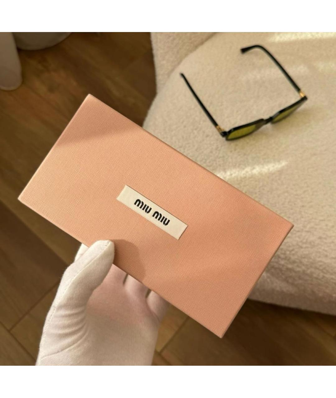 MIU MIU Коричневые пластиковые солнцезащитные очки, фото 7