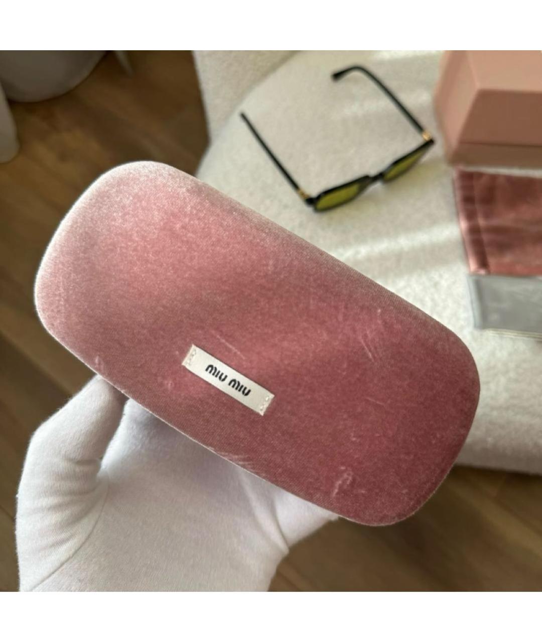 MIU MIU Коричневые пластиковые солнцезащитные очки, фото 6