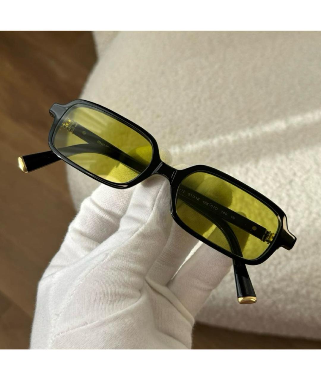 MIU MIU Коричневые пластиковые солнцезащитные очки, фото 2