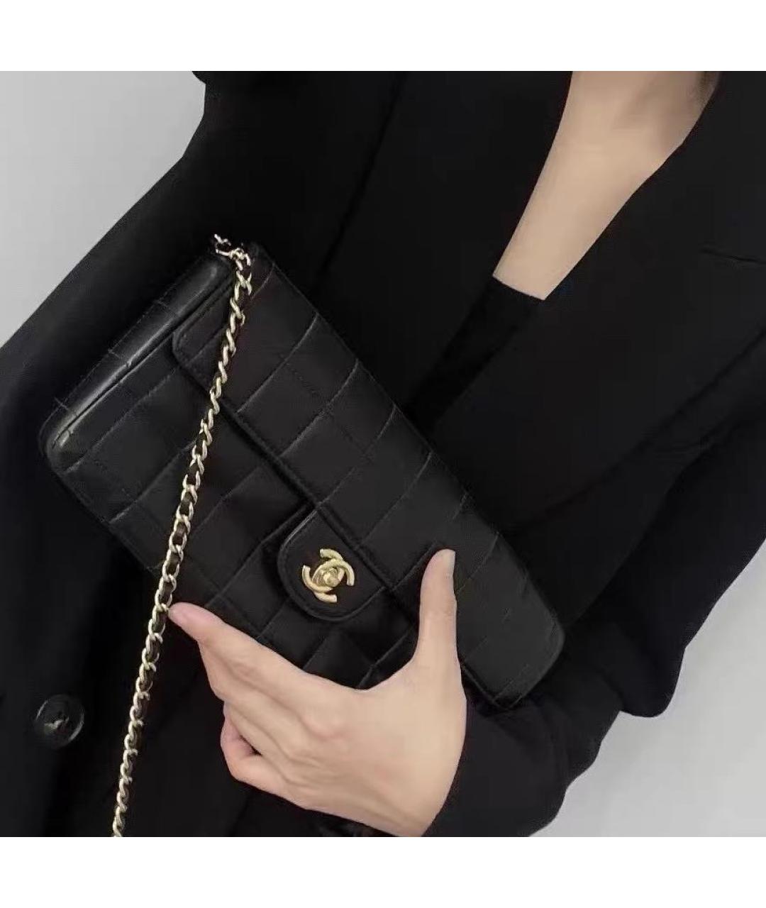 CHANEL Черная кожаная сумка через плечо, фото 6