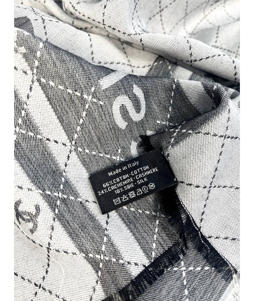 CHANEL Серый шарф, фото 4