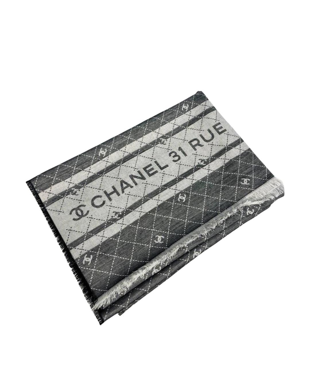 CHANEL Серый шарф, фото 1