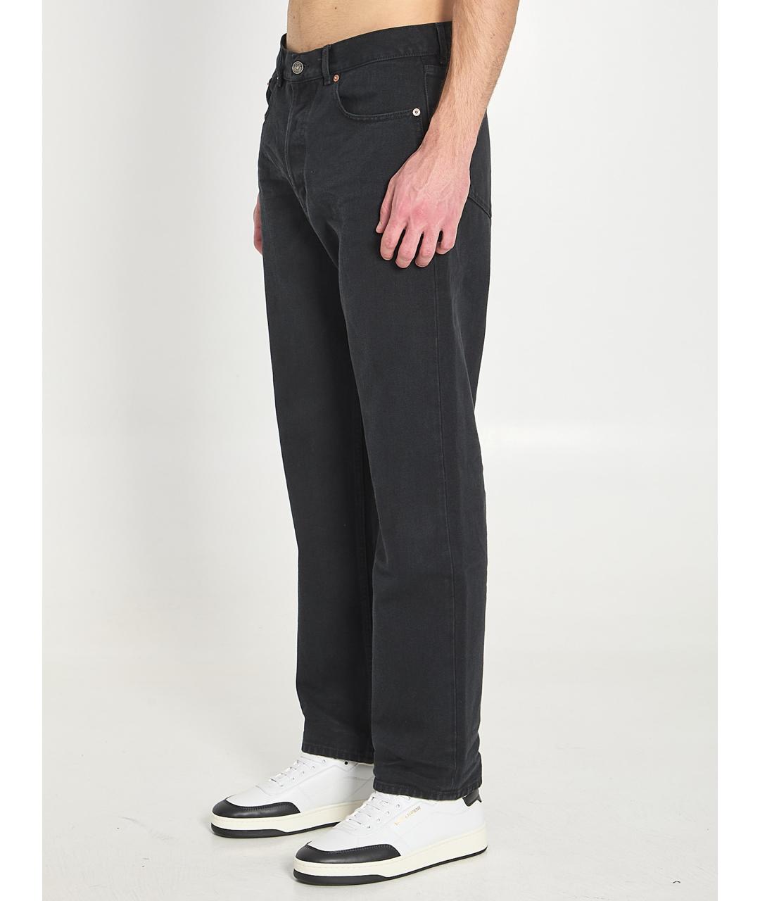 SAINT LAURENT Черные хлопковые прямые джинсы, фото 3