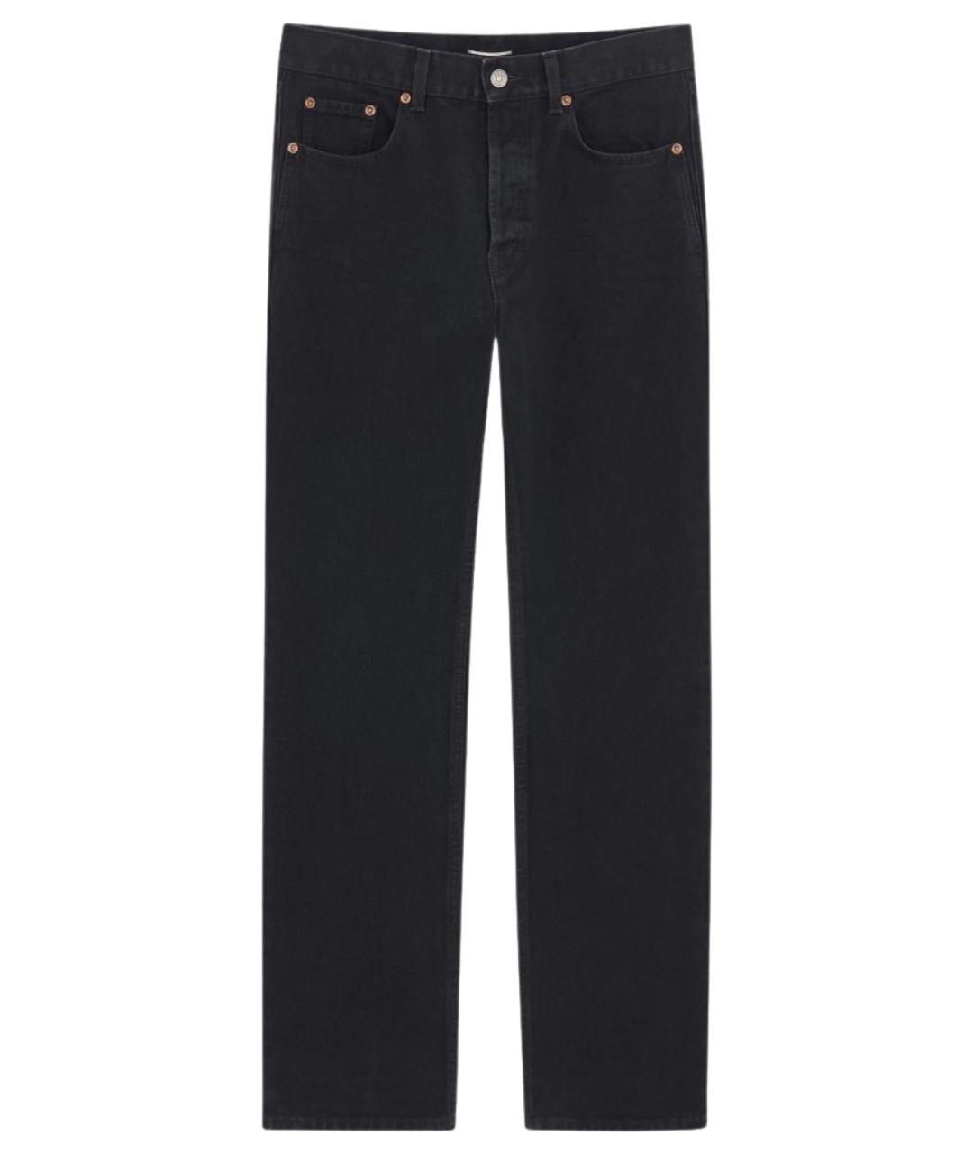 SAINT LAURENT Черные хлопковые прямые джинсы, фото 1