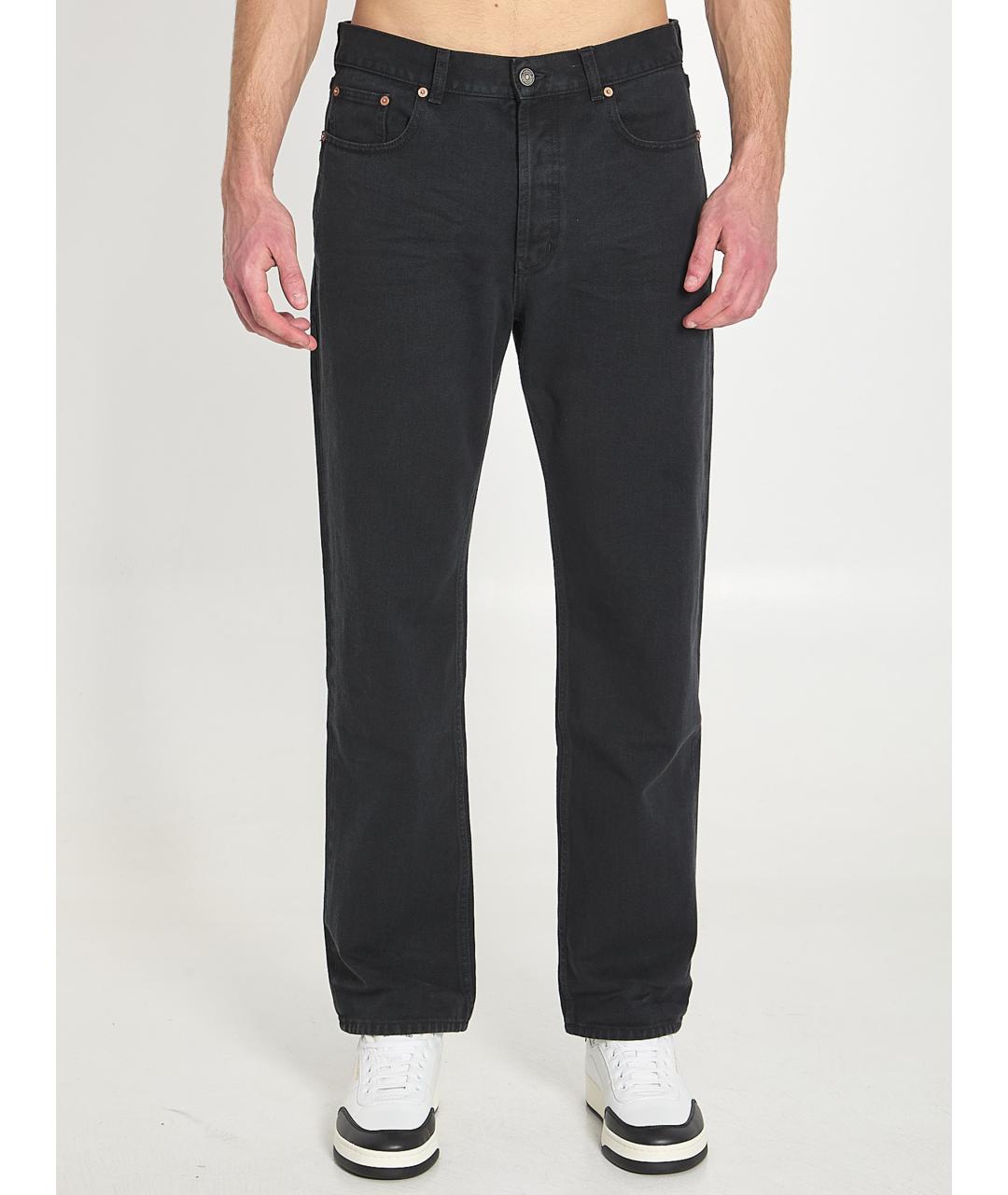 SAINT LAURENT Черные хлопковые прямые джинсы, фото 2